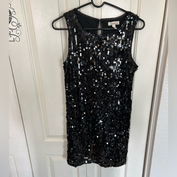 Speechless Black Sequin Shift Dress Size Medium - Picture 2 of 9